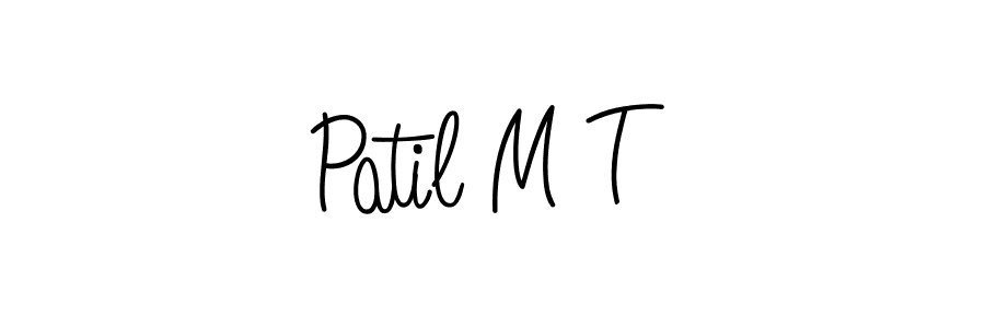 How to make Patil M T name signature. Use Angelique-Rose-font-FFP style for creating short signs online. This is the latest handwritten sign. Patil M T signature style 5 images and pictures png