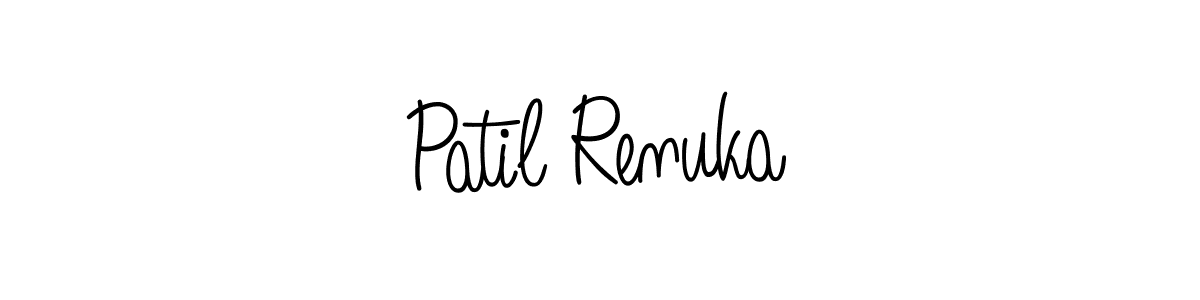 Patil Renuka stylish signature style. Best Handwritten Sign (Angelique-Rose-font-FFP) for my name. Handwritten Signature Collection Ideas for my name Patil Renuka. Patil Renuka signature style 5 images and pictures png