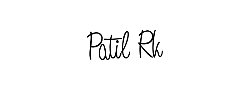 Use a signature maker to create a handwritten signature online. With this signature software, you can design (Angelique-Rose-font-FFP) your own signature for name Patil Rk. Patil Rk signature style 5 images and pictures png