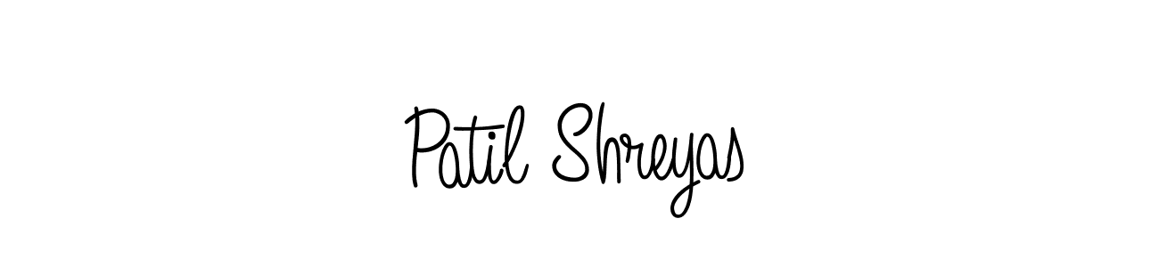 Use a signature maker to create a handwritten signature online. With this signature software, you can design (Angelique-Rose-font-FFP) your own signature for name Patil Shreyas. Patil Shreyas signature style 5 images and pictures png