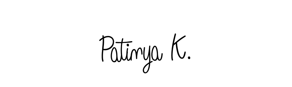 Angelique-Rose-font-FFP is a professional signature style that is perfect for those who want to add a touch of class to their signature. It is also a great choice for those who want to make their signature more unique. Get Patinya K. name to fancy signature for free. Patinya K. signature style 5 images and pictures png