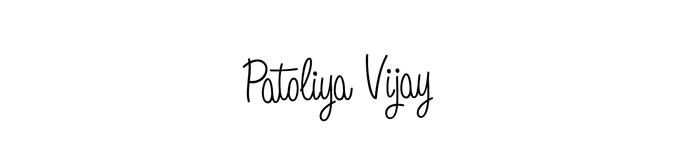 Make a beautiful signature design for name Patoliya Vijay. With this signature (Angelique-Rose-font-FFP) style, you can create a handwritten signature for free. Patoliya Vijay signature style 5 images and pictures png