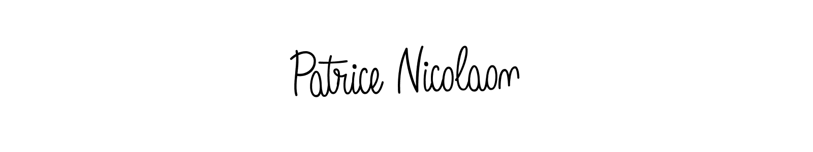 The best way (Angelique-Rose-font-FFP) to make a short signature is to pick only two or three words in your name. The name Patrice Nicolaon include a total of six letters. For converting this name. Patrice Nicolaon signature style 5 images and pictures png