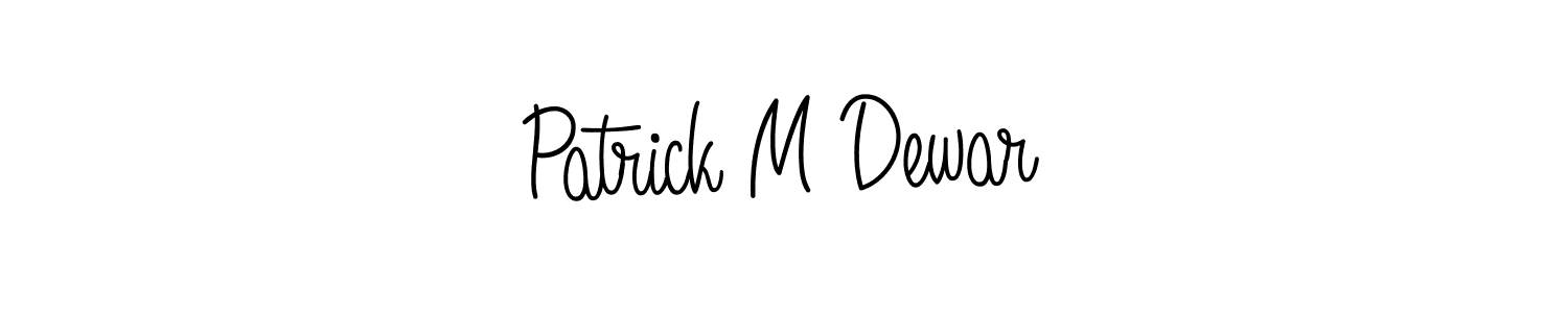 How to make Patrick M Dewar name signature. Use Angelique-Rose-font-FFP style for creating short signs online. This is the latest handwritten sign. Patrick M Dewar signature style 5 images and pictures png