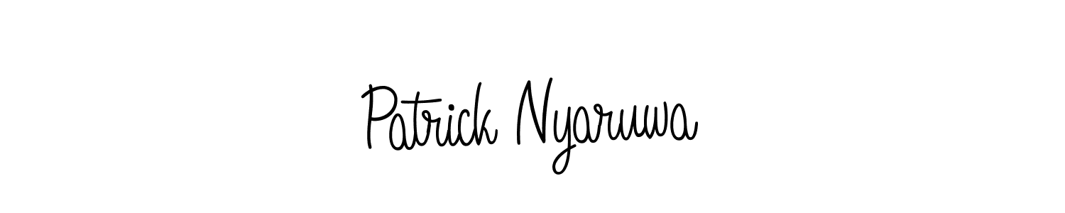 You should practise on your own different ways (Angelique-Rose-font-FFP) to write your name (Patrick Nyaruwa) in signature. don't let someone else do it for you. Patrick Nyaruwa signature style 5 images and pictures png