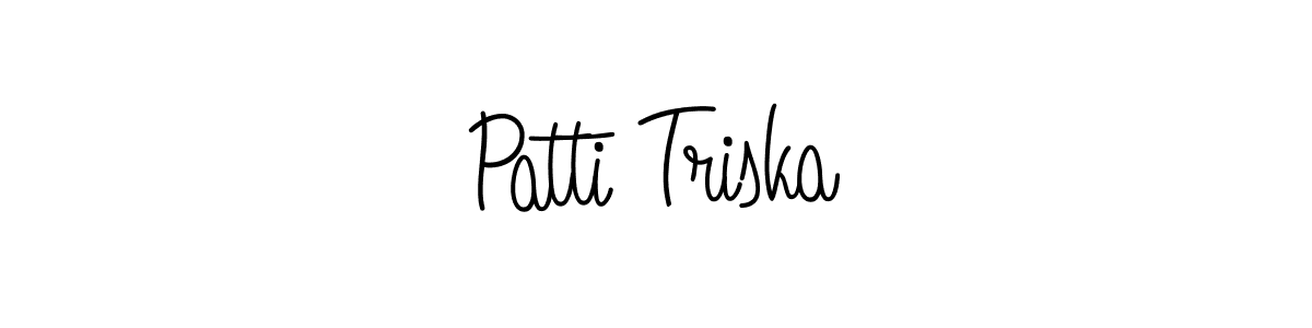 The best way (Angelique-Rose-font-FFP) to make a short signature is to pick only two or three words in your name. The name Patti Triska include a total of six letters. For converting this name. Patti Triska signature style 5 images and pictures png