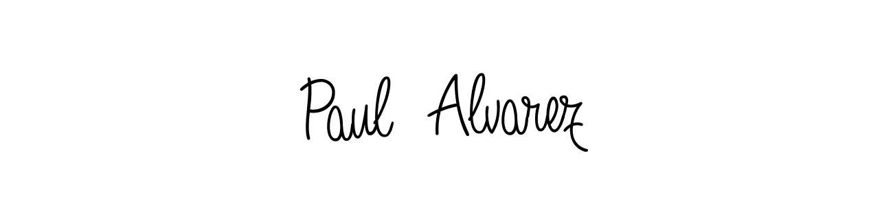 The best way (Angelique-Rose-font-FFP) to make a short signature is to pick only two or three words in your name. The name Paul  Alvarez include a total of six letters. For converting this name. Paul  Alvarez signature style 5 images and pictures png