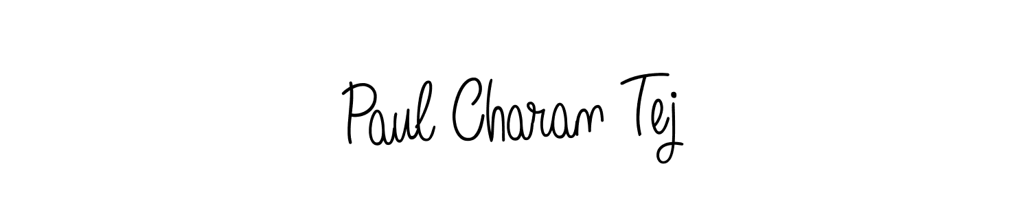 The best way (Angelique-Rose-font-FFP) to make a short signature is to pick only two or three words in your name. The name Paul Charan Tej include a total of six letters. For converting this name. Paul Charan Tej signature style 5 images and pictures png