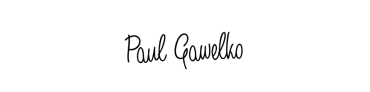 Use a signature maker to create a handwritten signature online. With this signature software, you can design (Angelique-Rose-font-FFP) your own signature for name Paul Gawelko. Paul Gawelko signature style 5 images and pictures png