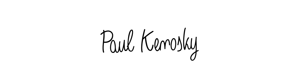 Use a signature maker to create a handwritten signature online. With this signature software, you can design (Angelique-Rose-font-FFP) your own signature for name Paul Kenosky. Paul Kenosky signature style 5 images and pictures png