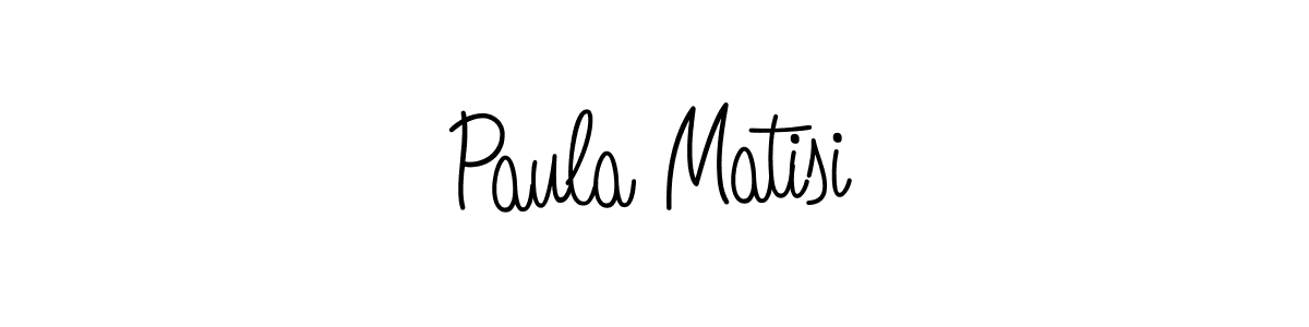 You should practise on your own different ways (Angelique-Rose-font-FFP) to write your name (Paula Matisi) in signature. don't let someone else do it for you. Paula Matisi signature style 5 images and pictures png
