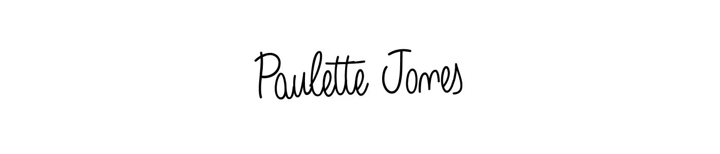 Make a beautiful signature design for name Paulette Jones. With this signature (Angelique-Rose-font-FFP) style, you can create a handwritten signature for free. Paulette Jones signature style 5 images and pictures png