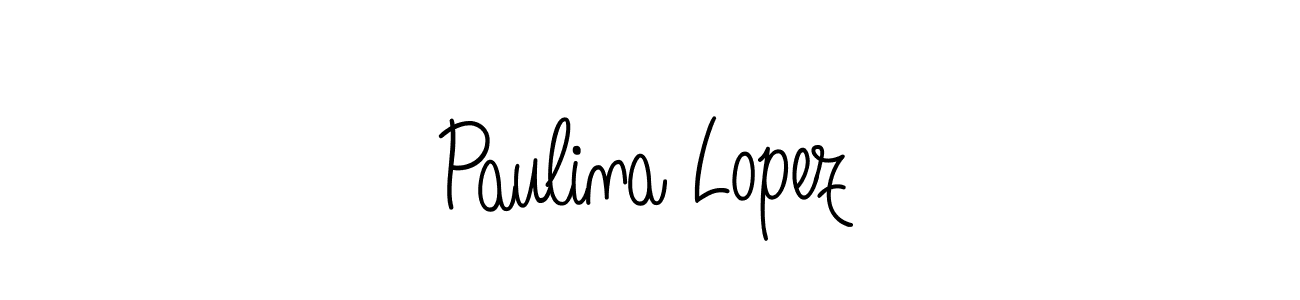 The best way (Angelique-Rose-font-FFP) to make a short signature is to pick only two or three words in your name. The name Paulina Lopez include a total of six letters. For converting this name. Paulina Lopez signature style 5 images and pictures png