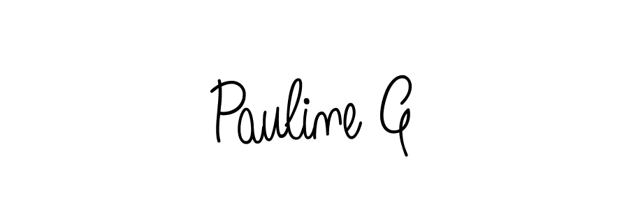 Pauline G stylish signature style. Best Handwritten Sign (Angelique-Rose-font-FFP) for my name. Handwritten Signature Collection Ideas for my name Pauline G. Pauline G signature style 5 images and pictures png