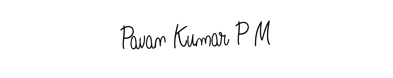 How to make Pavan Kumar P M name signature. Use Angelique-Rose-font-FFP style for creating short signs online. This is the latest handwritten sign. Pavan Kumar P M signature style 5 images and pictures png