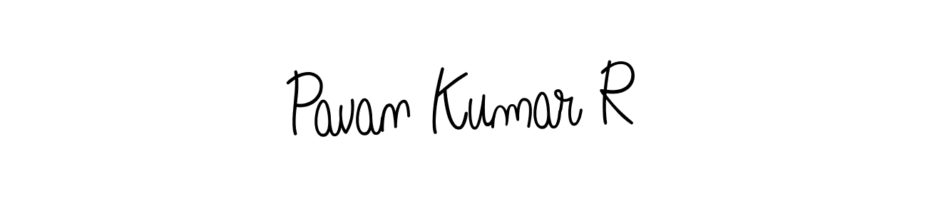 Use a signature maker to create a handwritten signature online. With this signature software, you can design (Angelique-Rose-font-FFP) your own signature for name Pavan Kumar R. Pavan Kumar R signature style 5 images and pictures png