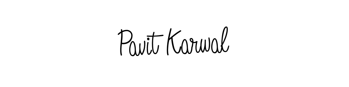 Pavit Karwal stylish signature style. Best Handwritten Sign (Angelique-Rose-font-FFP) for my name. Handwritten Signature Collection Ideas for my name Pavit Karwal. Pavit Karwal signature style 5 images and pictures png