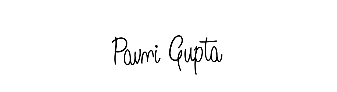 Make a beautiful signature design for name Pavni Gupta. With this signature (Angelique-Rose-font-FFP) style, you can create a handwritten signature for free. Pavni Gupta signature style 5 images and pictures png