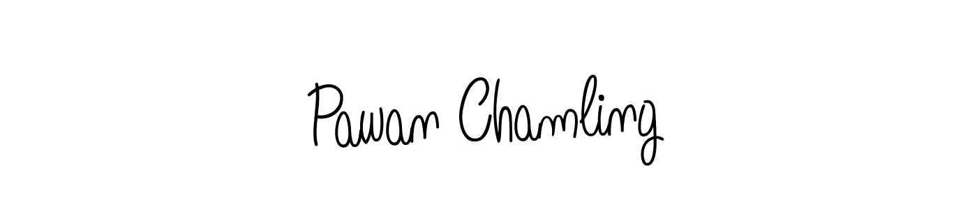 Use a signature maker to create a handwritten signature online. With this signature software, you can design (Angelique-Rose-font-FFP) your own signature for name Pawan Chamling. Pawan Chamling signature style 5 images and pictures png