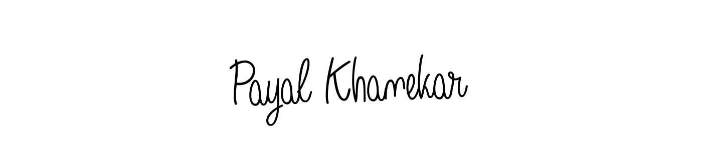 Make a beautiful signature design for name Payal Khanekar. With this signature (Angelique-Rose-font-FFP) style, you can create a handwritten signature for free. Payal Khanekar signature style 5 images and pictures png