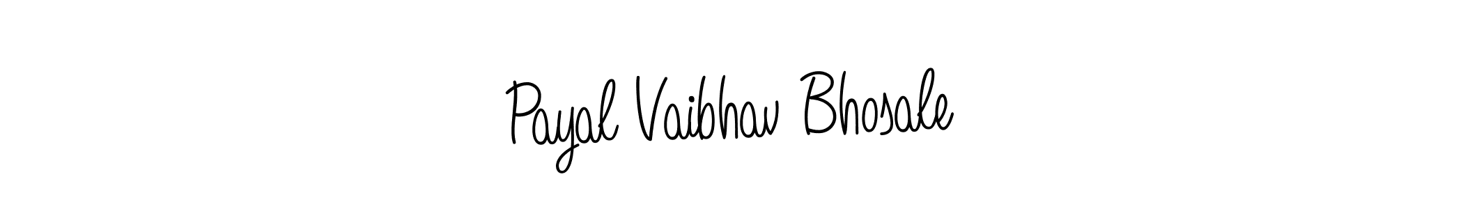 How to make Payal Vaibhav Bhosale name signature. Use Angelique-Rose-font-FFP style for creating short signs online. This is the latest handwritten sign. Payal Vaibhav Bhosale signature style 5 images and pictures png