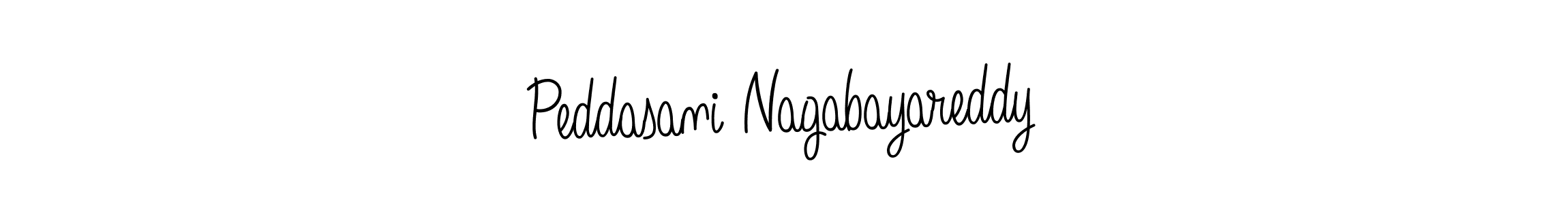 Make a beautiful signature design for name Peddasani Nagabayareddy. With this signature (Angelique-Rose-font-FFP) style, you can create a handwritten signature for free. Peddasani Nagabayareddy signature style 5 images and pictures png