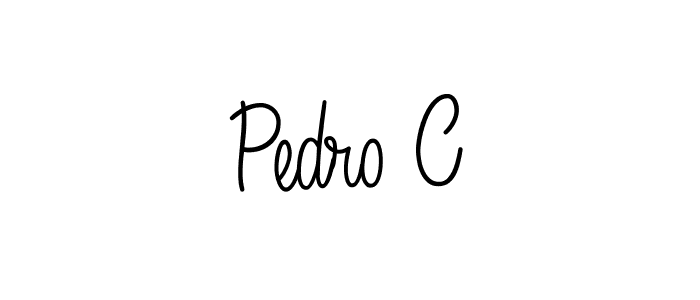 The best way (Angelique-Rose-font-FFP) to make a short signature is to pick only two or three words in your name. The name Pedro C include a total of six letters. For converting this name. Pedro C signature style 5 images and pictures png