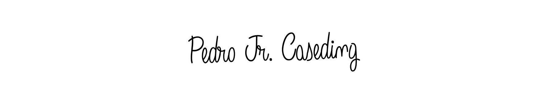 You should practise on your own different ways (Angelique-Rose-font-FFP) to write your name (Pedro Jr. Caseding) in signature. don't let someone else do it for you. Pedro Jr. Caseding signature style 5 images and pictures png