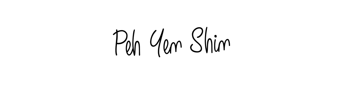 You should practise on your own different ways (Angelique-Rose-font-FFP) to write your name (Peh Yen Shin) in signature. don't let someone else do it for you. Peh Yen Shin signature style 5 images and pictures png