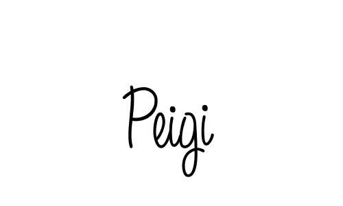 Make a beautiful signature design for name Peigi. With this signature (Angelique-Rose-font-FFP) style, you can create a handwritten signature for free. Peigi signature style 5 images and pictures png