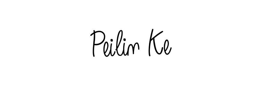 The best way (Angelique-Rose-font-FFP) to make a short signature is to pick only two or three words in your name. The name Peilin Ke include a total of six letters. For converting this name. Peilin Ke signature style 5 images and pictures png