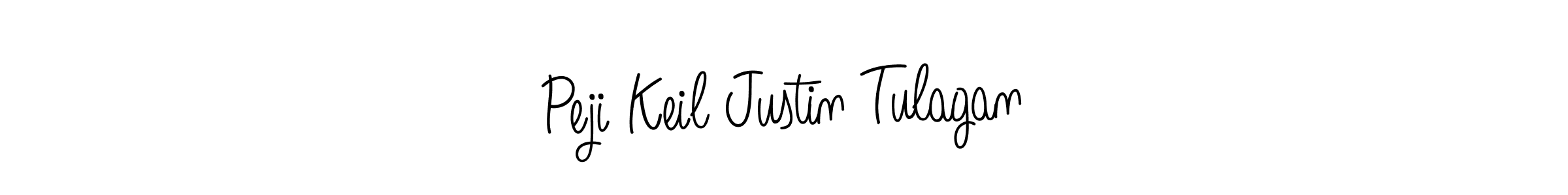 How to make Peji Keil Justin Tulagan name signature. Use Angelique-Rose-font-FFP style for creating short signs online. This is the latest handwritten sign. Peji Keil Justin Tulagan signature style 5 images and pictures png