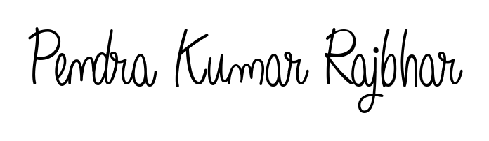 The Angelique-Rose-font-FFP font transforms the name Pendra Kumar Rajbhar into an executive sign with sharp precision and distinguished character. Pendra Kumar Rajbhar signature style 5 images and pictures png