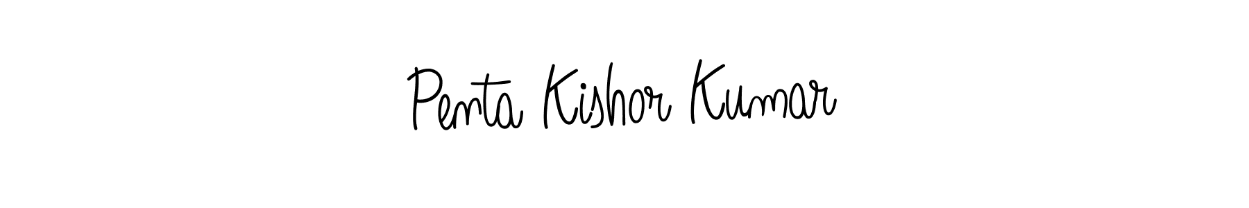 Design your own signature with our free online signature maker. With this signature software, you can create a handwritten (Angelique-Rose-font-FFP) signature for name Penta Kishor Kumar. Penta Kishor Kumar signature style 5 images and pictures png