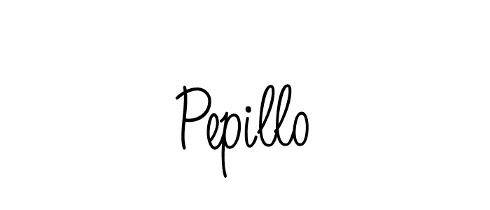 Make a beautiful signature design for name Pepillo. With this signature (Angelique-Rose-font-FFP) style, you can create a handwritten signature for free. Pepillo signature style 5 images and pictures png