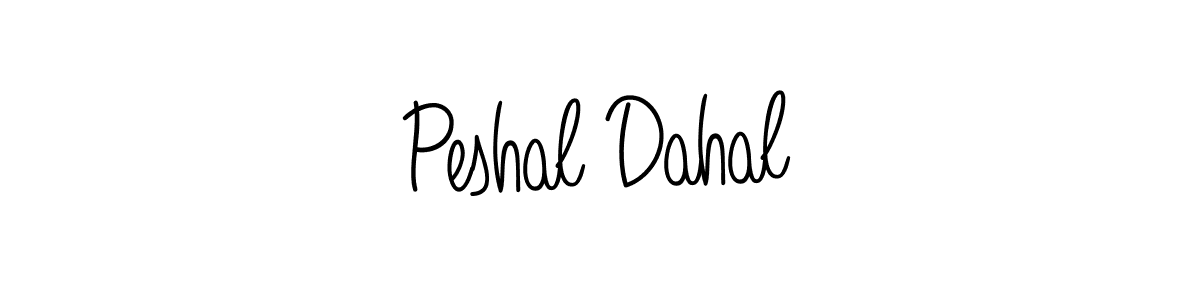 Use a signature maker to create a handwritten signature online. With this signature software, you can design (Angelique-Rose-font-FFP) your own signature for name Peshal Dahal. Peshal Dahal signature style 5 images and pictures png