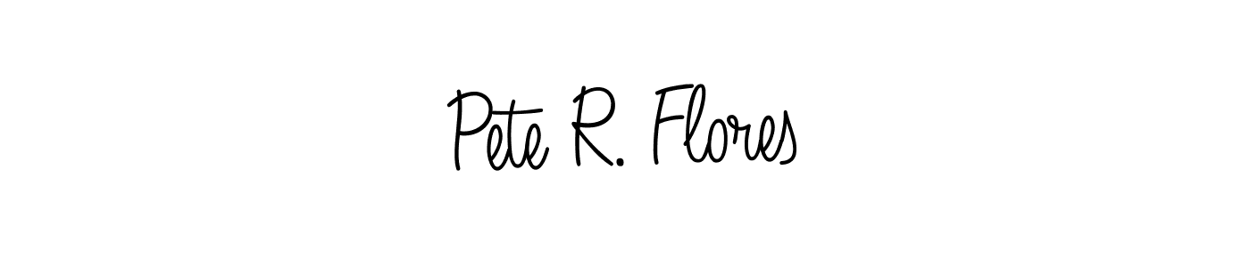 Use a signature maker to create a handwritten signature online. With this signature software, you can design (Angelique-Rose-font-FFP) your own signature for name Pete R. Flores. Pete R. Flores signature style 5 images and pictures png