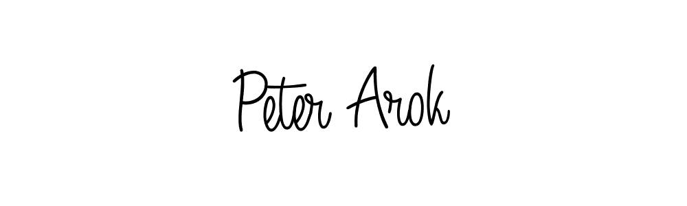 Use a signature maker to create a handwritten signature online. With this signature software, you can design (Angelique-Rose-font-FFP) your own signature for name Peter Arok. Peter Arok signature style 5 images and pictures png