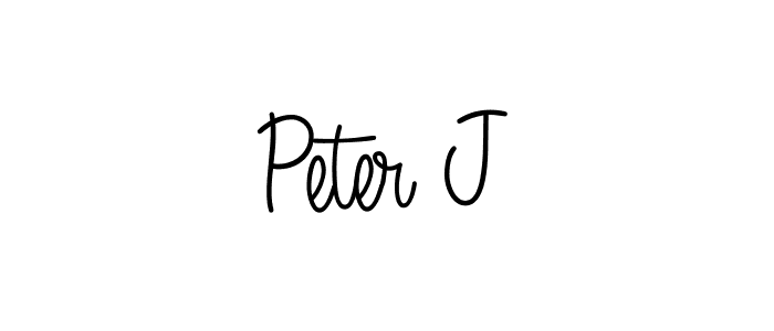 Design your own signature with our free online signature maker. With this signature software, you can create a handwritten (Angelique-Rose-font-FFP) signature for name Peter J. Peter J signature style 5 images and pictures png