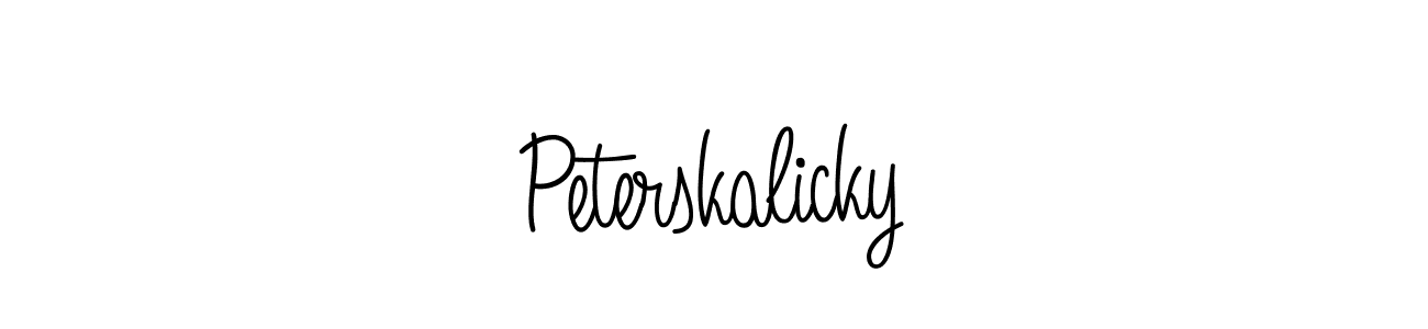Use a signature maker to create a handwritten signature online. With this signature software, you can design (Angelique-Rose-font-FFP) your own signature for name Peterskalicky. Peterskalicky signature style 5 images and pictures png