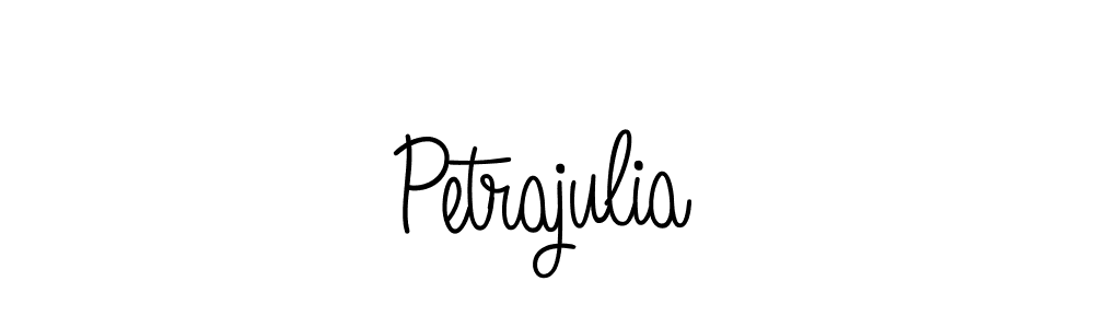 Use a signature maker to create a handwritten signature online. With this signature software, you can design (Angelique-Rose-font-FFP) your own signature for name Petrajulia. Petrajulia signature style 5 images and pictures png