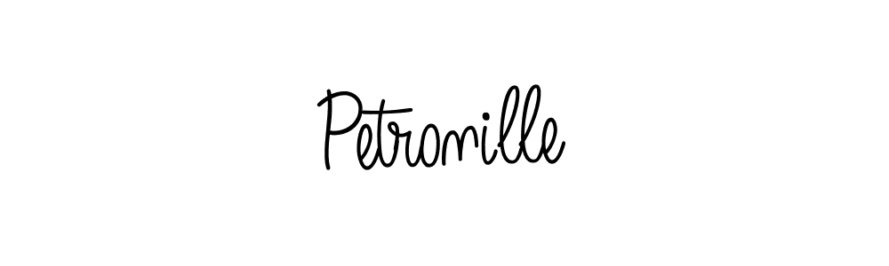 How to make Petronille name signature. Use Angelique-Rose-font-FFP style for creating short signs online. This is the latest handwritten sign. Petronille signature style 5 images and pictures png