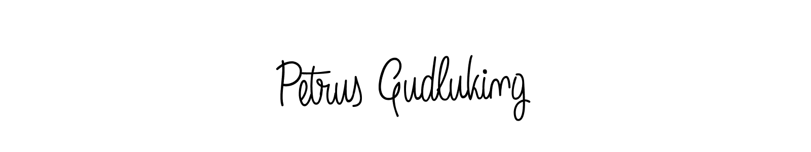 Make a beautiful signature design for name Petrus Gudluking. With this signature (Angelique-Rose-font-FFP) style, you can create a handwritten signature for free. Petrus Gudluking signature style 5 images and pictures png