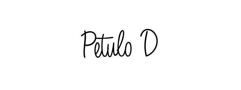 Petulo D stylish signature style. Best Handwritten Sign (Angelique-Rose-font-FFP) for my name. Handwritten Signature Collection Ideas for my name Petulo D. Petulo D signature style 5 images and pictures png