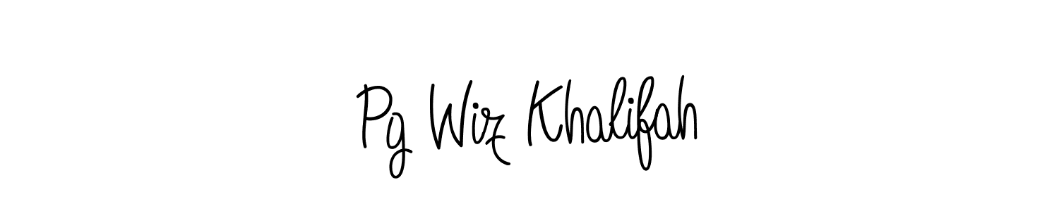 How to make Pg Wiz Khalifah signature? Angelique-Rose-font-FFP is a professional autograph style. Create handwritten signature for Pg Wiz Khalifah name. Pg Wiz Khalifah signature style 5 images and pictures png