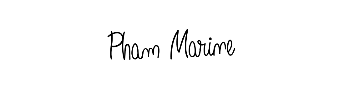 You should practise on your own different ways (Angelique-Rose-font-FFP) to write your name (Pham Marine) in signature. don't let someone else do it for you. Pham Marine signature style 5 images and pictures png
