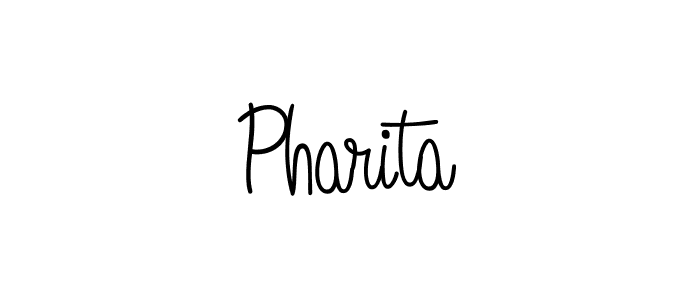 You should practise on your own different ways (Angelique-Rose-font-FFP) to write your name (Pharita) in signature. don't let someone else do it for you. Pharita signature style 5 images and pictures png