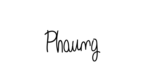 Design your own signature with our free online signature maker. With this signature software, you can create a handwritten (Angelique-Rose-font-FFP) signature for name Phaung. Phaung signature style 5 images and pictures png