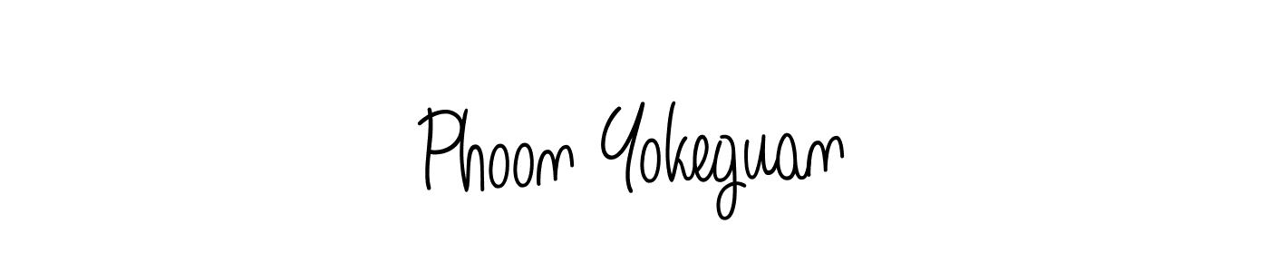 Make a beautiful signature design for name Phoon Yokeguan. With this signature (Angelique-Rose-font-FFP) style, you can create a handwritten signature for free. Phoon Yokeguan signature style 5 images and pictures png