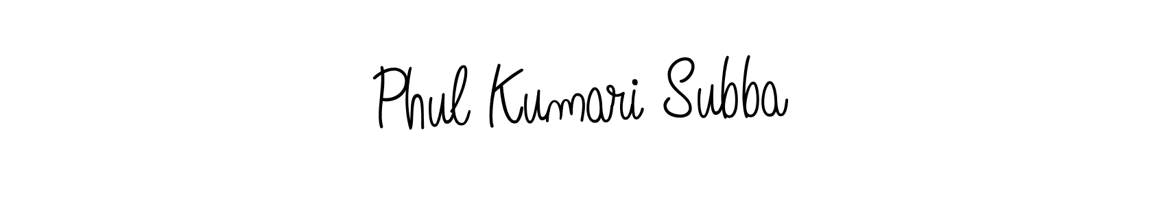 The best way (Angelique-Rose-font-FFP) to make a short signature is to pick only two or three words in your name. The name Phul Kumari Subba include a total of six letters. For converting this name. Phul Kumari Subba signature style 5 images and pictures png